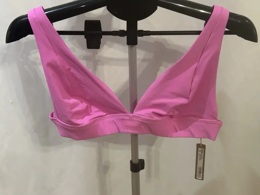 NWT Skims Neon Orchid Recycled Swim Plunge Bikini Top Women's Size L